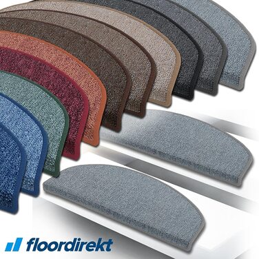 Floordirekt London Stair Treads, Rectangular, 15 Pieces, 65x23 cm, Black