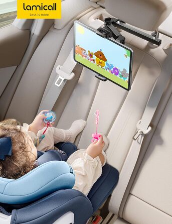 Тримач для планшету Lamicall у машину - універсальний, для iPad, Switch, Samsung Tab, смартфонів (4.7-11 дюймів), чорний