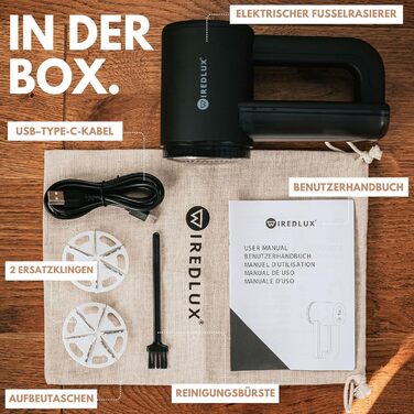 Електричний видальник ворсу WiredLux - акумуляторний пристрій для одягу та меблів. 3 швидкості, 6-ти лезове лезо, LED-дисплей, USB-зарядка (Чорний)