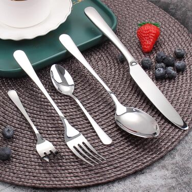 12-Person Cutlery Set, Targzier Cutlery, 60-Piece Place Setting including Knife, Fork, and Spoon, Stainless Steel Mirror-Polished Cutlery Sets, High-Quality Tableware & Dishwasher Safe