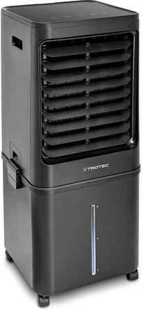 Охолоджувач повітря Trotec PAE 60 mobiler - 4-в-1: охолоджувач, зволожувач, очищувач повітря та вентилятор, 40 л резервуар, 2.6 л/год, 4 швидкості, таймер, нічний режим, чорний