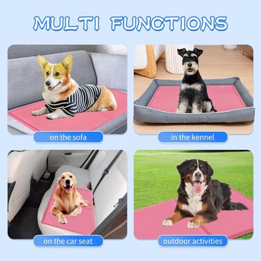 Килимок охолоджуючий для собак та котів, самоохолоджуючий, 50x40 см, з нетоксичним гелем (рожевий)