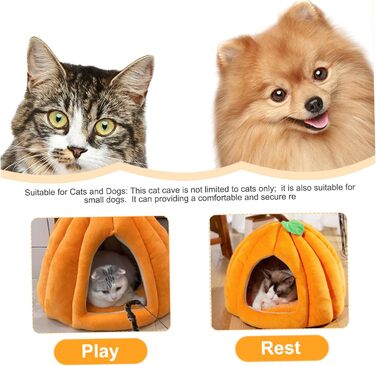 Кішка Будинок-Печера на Хелловін: Форма Гарбуза, Тепла та Зручна Печера для Кота