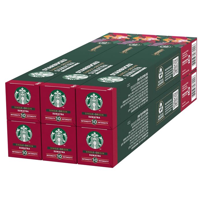 Кава Starbucks Single-Origin Sumatra в капсулах Nespresso, темне обсмаження, 60 капсул (6 шт. по 10 г)