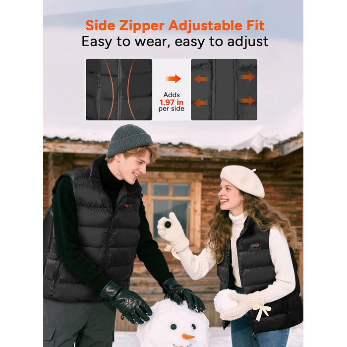 Електрична гріюча жилетка Dr.Prepare для чоловіків та жінок, 3 режими нагріву, 10 зон нагріву, регульована, для активного відпочинку (без Powerbank), XL-XXL