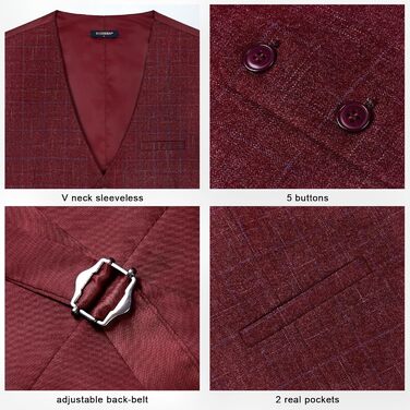 Жовта жилетка для костюма Hisdern Manner Formae - багряний колір, розмір XS