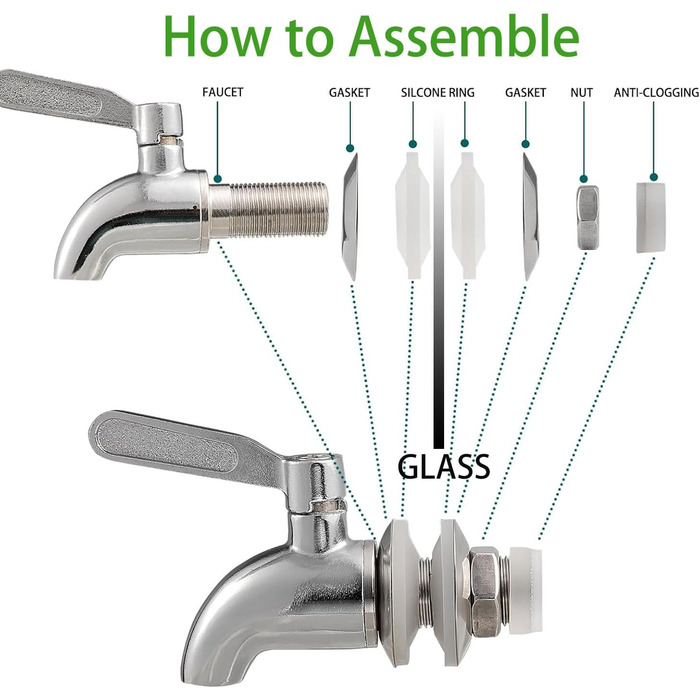 Скляний диспенсер для напоїв на підставці 4л з нержавіючою сталею та бамбуком