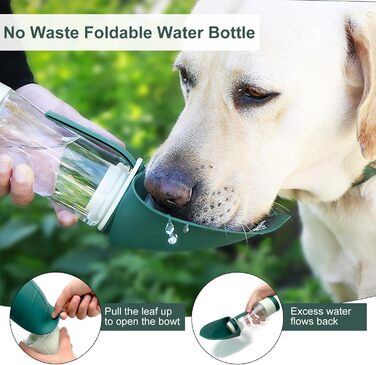 Водяна пляшка для собак 2-в-1 для прогулянок, подорожей та кемпінгу. Зручна водяна пляшка для тварин