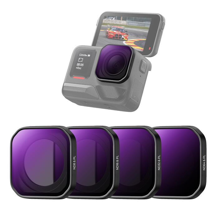Набір фільтрів K&F CONCEPT ND/PL для Insta360 Ace Pro 2: ND8/PL, ND16/PL, ND32/PL, ND64/PL, нейтральні фільтри для екшн-камер, оптика HD з багатошаровим покриттям