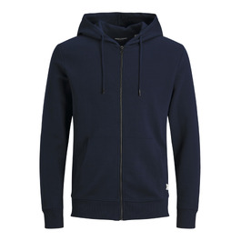 Чоловіча однотонна куртка-худі JACK & JONES, темно-синя, розмір XL, Regular Fit