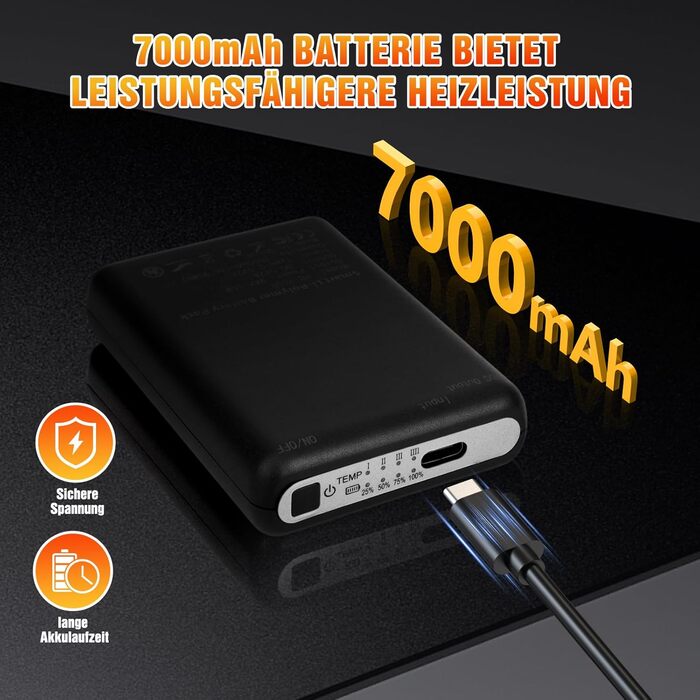 Гріючі шкарпетки для жінок та чоловіків, 7000mAh, 4 режими нагріву, для зимових видів спорту (лижі, піші прогулянки, велоспорт), розмір 36-43