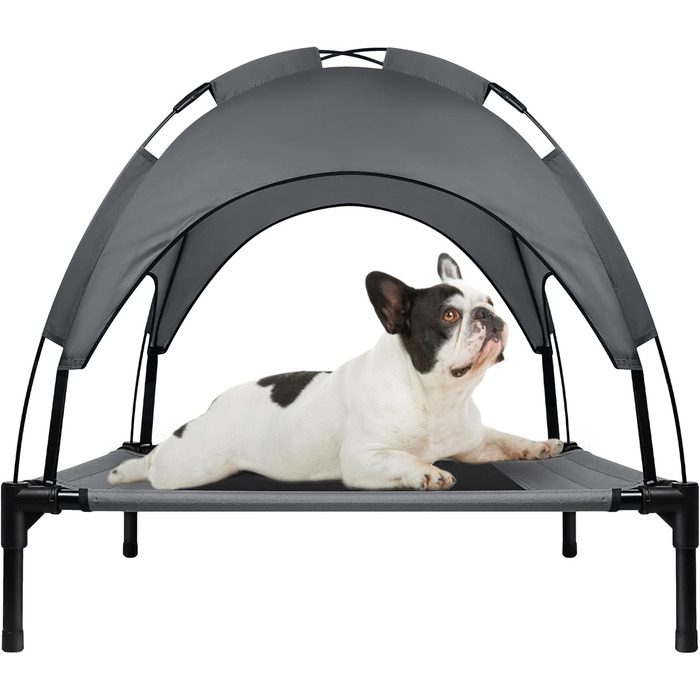 Підвищене ліжко для собак з балдахіном, Outdoor, для кемпінгу та пляжу, XL (122 x 92 x 102 см), водонепроникний дах, дихаюча тканина
