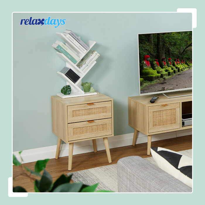 Біла книжкова шафа Relaxdays у формі дерева