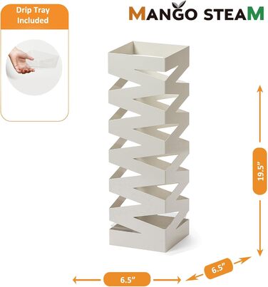 Стійка для парасольки Mango Steam Quadratisch, чорна (білий принт)