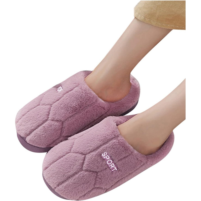 Жіночі плюшеві шльопанці, теплі фетрові тапочки-шльопанці, 36-45 (36/37 EU, Z002 Purple)