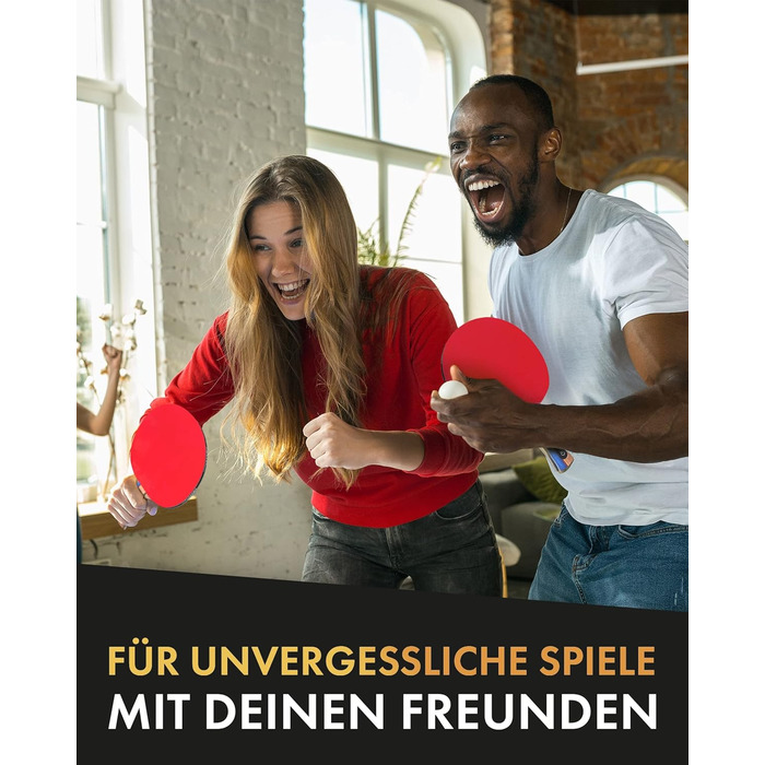 Набір для пінг-понгу DIEKER | 2 ракетки, 3 преміум м'ячі, міцна сумка | Для всієї родини, чорний