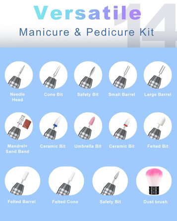 Професійний фрезер для нігтів ENGERWALL M95G: 40000 обертів/хв, акумулятор 24 год, бездротовий електричний фрезер для гелю та акрилу, LCD дисплей, турбо двигун