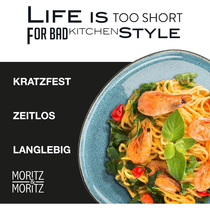 Moritz & Moritz ORGANIC Набір посуду 18 предметів на 6 осіб, блакитний - Елегантний набір тарілок з якізного порцелянового каменю. Включає: 6 великих тарілок, 6 десертних тарілок, 6 супових тарілок.