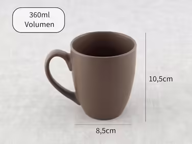 Hansekitchen Coffee Mug Set Large – Coffee mugs made of high-quality and sturdy ceramic, large handles, large mugs (Brown, Set of 6)
