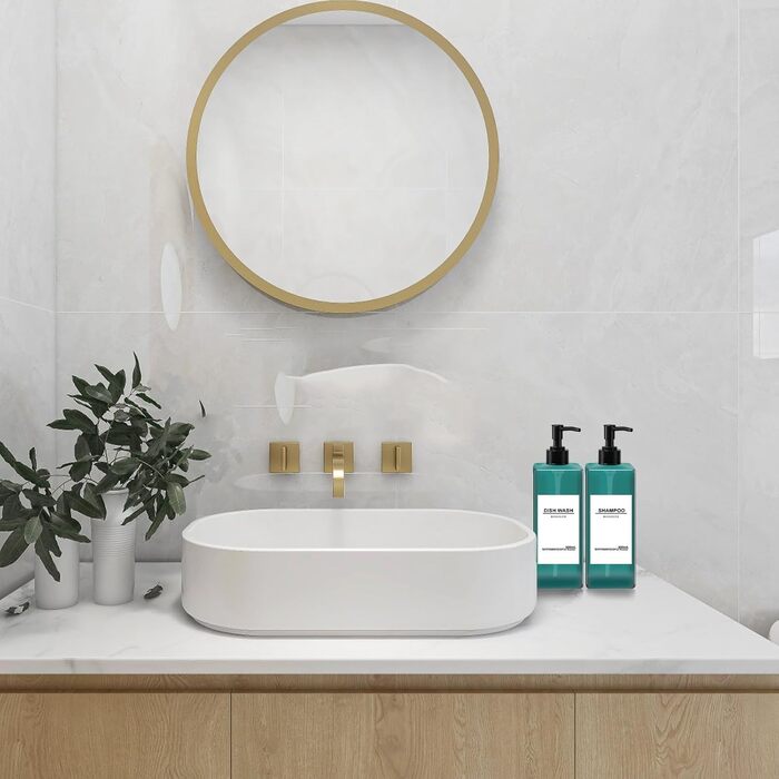 Набір дозаторів для мила Roselee (4 шт.), зелені, 500 мл. Дозатори для душу, шампуню, кухні, ванної кімнати. Матеріал: пластик.