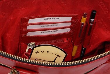 Сумка жіноча шкіряна Catwalk Collection Victoria червона, велика сумка-тоут через плече з відстібним ременем