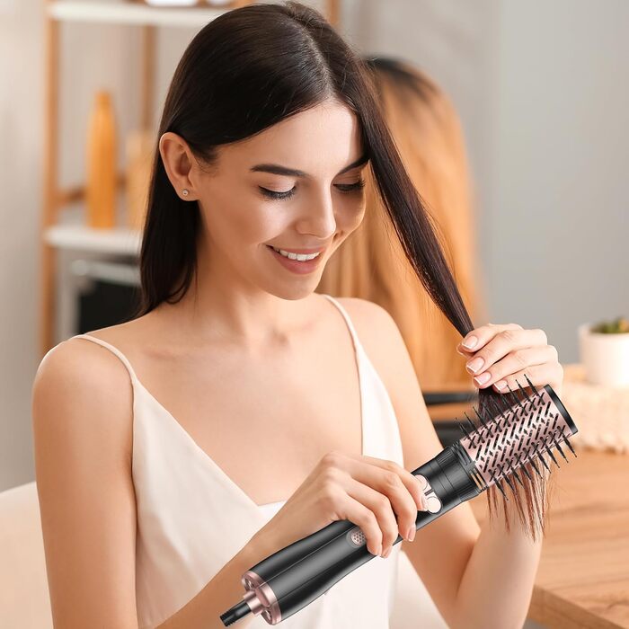 Мультистайлер для волосся 5 в 1: фен-щітка, плойка, об'єм, локони, 1000W, золото