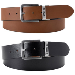 Чоловічий двосторонній ремінь Levi's Core Reversible Belt, чорний/золотий, розмір 95