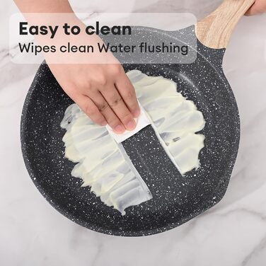 Набір сковорідок JEETEE 6 шт. з кришкою: 20см, 24см, 28см. Підходить для індукційних плит, з антипригарним покриттям, з кованого алюмінію, PFOA-free (сірий)