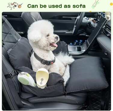 Автомобільний собачий сидіння для маленьких собак до 15 кг, чорний, знімний Airbag, знімний, миючий, Oxford тканина