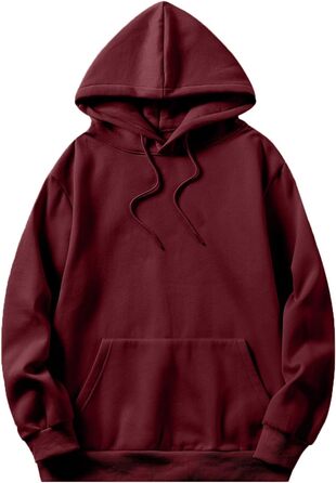 Чоловіча тепла зимова толстовка-худі JMIERR з капюшоном та кишенями, бавовняний свитшот на шнурку, червоний, розмір M