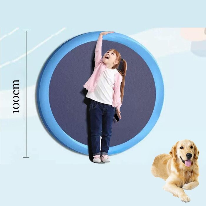Dog pool for dogs, splash pool for pets, 100cm foldable sprinkler and splash play mat, dog splash pool, summer toy, spray cushion garden outdoor portable sprinkler