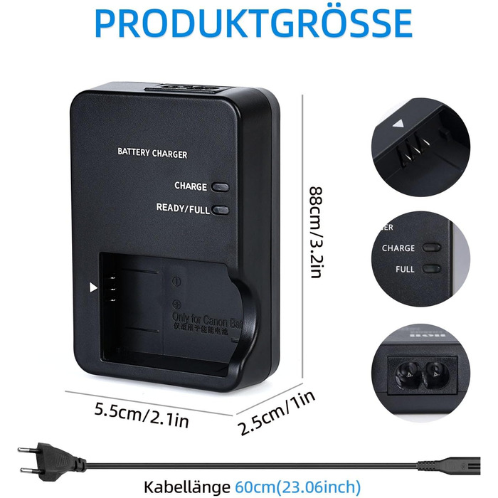 Зарядний пристрій NB-13L для Canon PowerShot G7 X Mark II, G5 X, G7 X, G9 X, G9 X Mark II, SX620 HS, SX720 HS, SX730 HS, SX740 HS (замінник CB-2LHE)