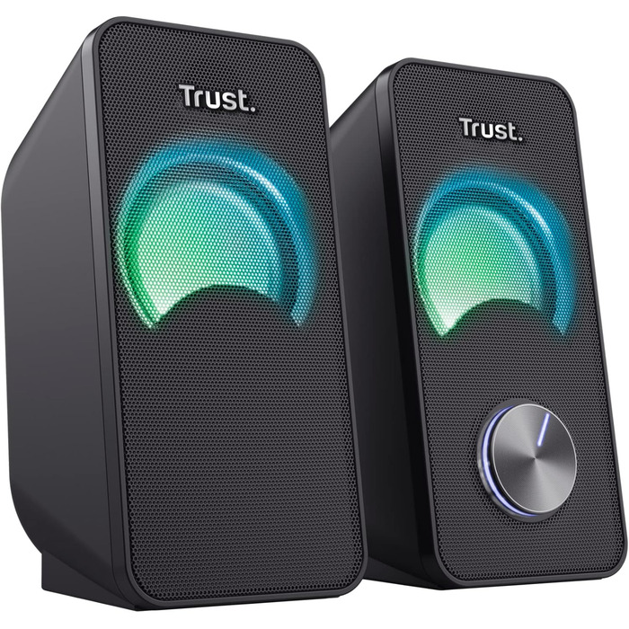 Комп'ютерна акустика Trust Arys 2.0: 28 Вт, USB, AUX, RGB, для ПК, ноутбука, смартфона