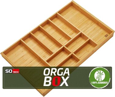 Бамбуковий органайзер Orga-Box 3 для столових приборів, 10 відділень, для шухляди 90 см (473x797 мм), вставка з дерева для кухонь Nobilia після серпня 2012 року