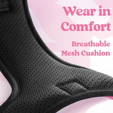 Нашийник для собак Rabbitgoo, великі породи, регульований, без натягування, з ручкою, анти-тяга, м'яка підкладка, світловідбиваючий, розмір L (XL), рожевий