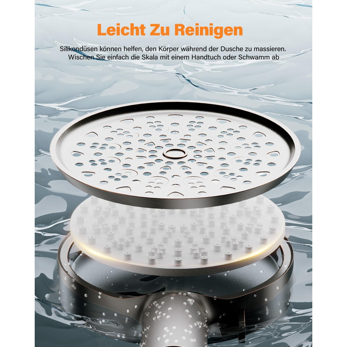 Cobbe Shower Head with Filter, High-Pressure Handheld Shower with Hose, 6 Spray Patterns Water-Saving Shower Head with 20-Layer Filtration, Shower for Hard Water, Residual Chlorine, Bacteria, Heavy Metals (Oil-Rubbed Bronze)