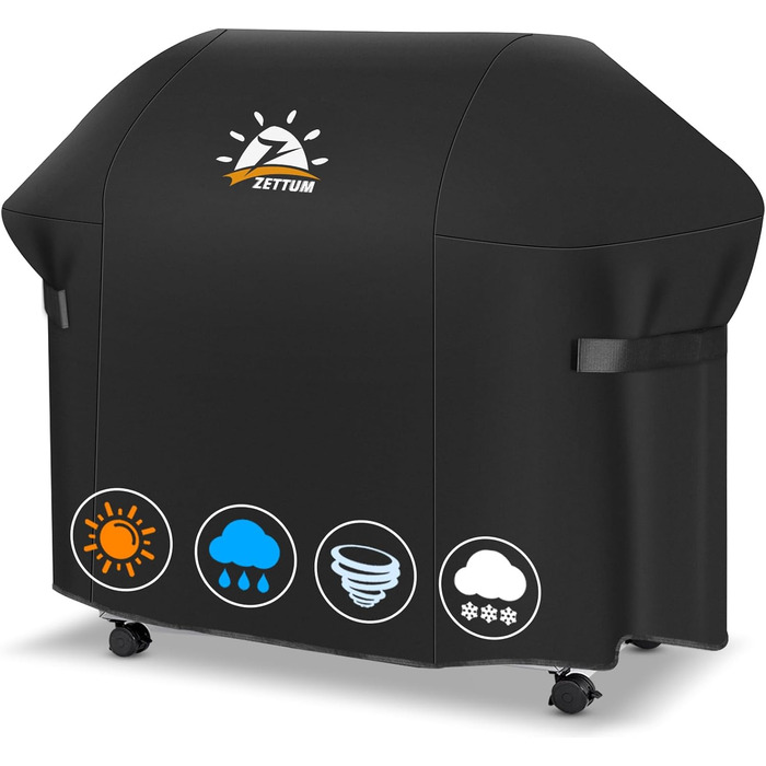 Чохол для гриля Zettum 147 см, водонепроникний, для Weber Genesis II, E-330/E-310/S-310/S-330/S-335/S-340, міцний PU, 147x63x113 см