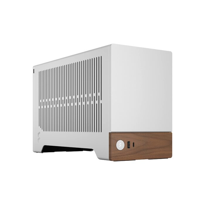 Корпус для ігрового ПК Fractal Design Terra Wood Walnut - mITX, PCIe 4.0, USB Type-C, анодований алюміній (срібло)