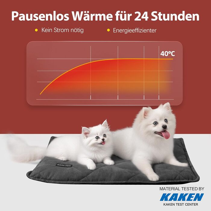 Самогріюча ковдра для собак та котів Mora Pets, 89 x 58 см, темно-сірий велюр