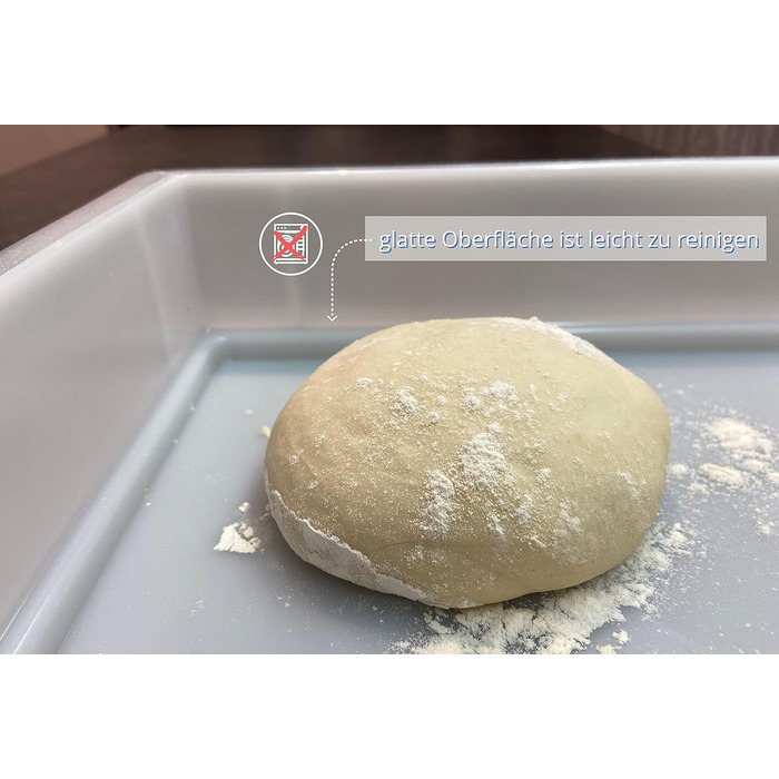 Pizza Ball Box with Lid (60 x 40 x 7.6 cm) Plastic Container for Pizza Dough, Stackable Container, Dough Tub, Proofing Box, Dough Box (4x Box with 4 Lids)