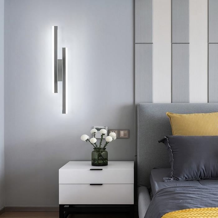Настінний світильник Tealight, сріблястий, інтегроване LED-джерело 16 Вт