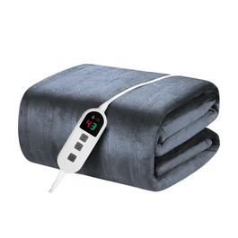 Електрична ковдра з автовимкненням Elytsemoh, 10 температурних режимів, таймер до 9 годин, фланель 160 x 130 см, пральна машина, захист від перегріву, сірий колір, для дивану, офісу