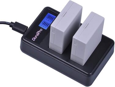 Акумулятор DuraPro LP-E8 для Canon (2 шт.) + LED USB зарядний пристрій; сумісний з EOS 550D, 700D, 600D, 650D, Rebel T2i T3i T4i T5i, Kiss X4 X5 X6i X7i DSLR