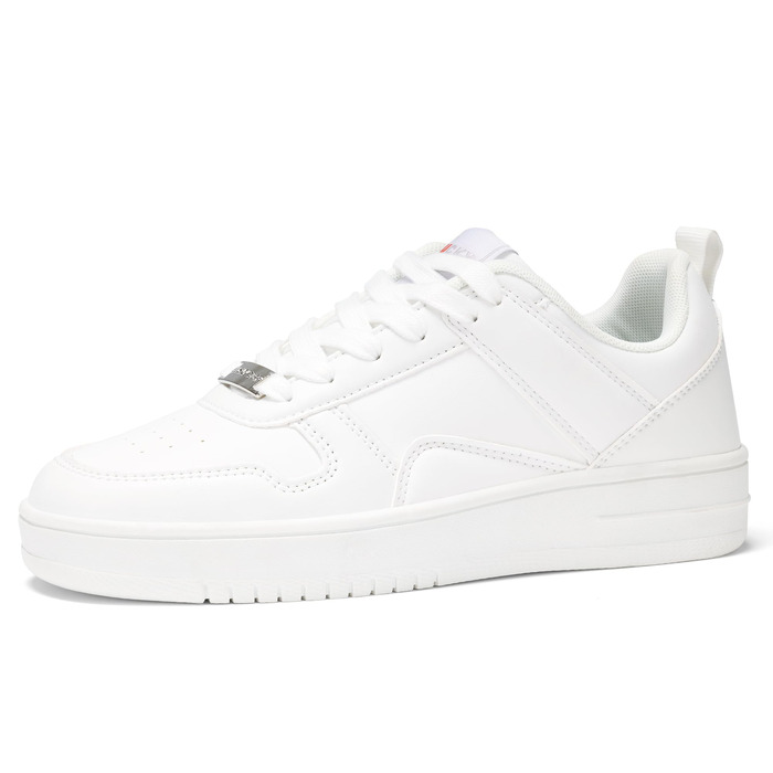 Жіночі кросівки LUCKY STEP з блискучими стразами, шкіряні низькі кросівки на шнурівці, зручні кросівки для ходьби, білі, 37 EU