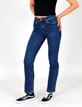 Джинси жіночі ESRA Straight Jeans з еластичного деніму, висока талія, прямі, великі розміри до 40