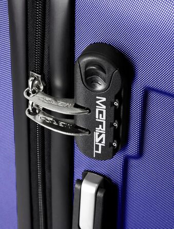 Набір валіз Merish 3 шт. з жорстким корпусом та подвійними колесами, 9 кольорів (чорний, синій, XL)