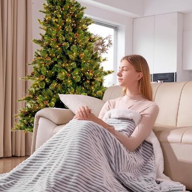 Електрична ковдра з автовимкненням YDW 200x180 см - тепла та затишна ковдра для ліжка з захистом від перегріву, миється