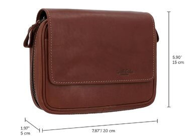 Gusti Pipe Pouch Leather - Rupert for 4 pipes, extra tobacco compartment, interior made of natural rubber, brown leather