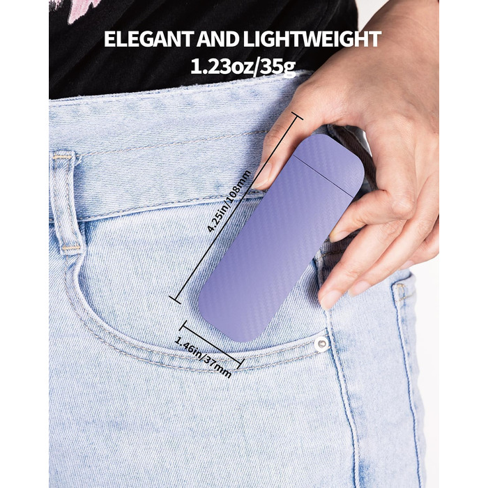 LED-ліхтарик для читання, перезаряджуваний, ультралегкий, з 3 кольорами та 5 рівнями яскравості, фіолетовий