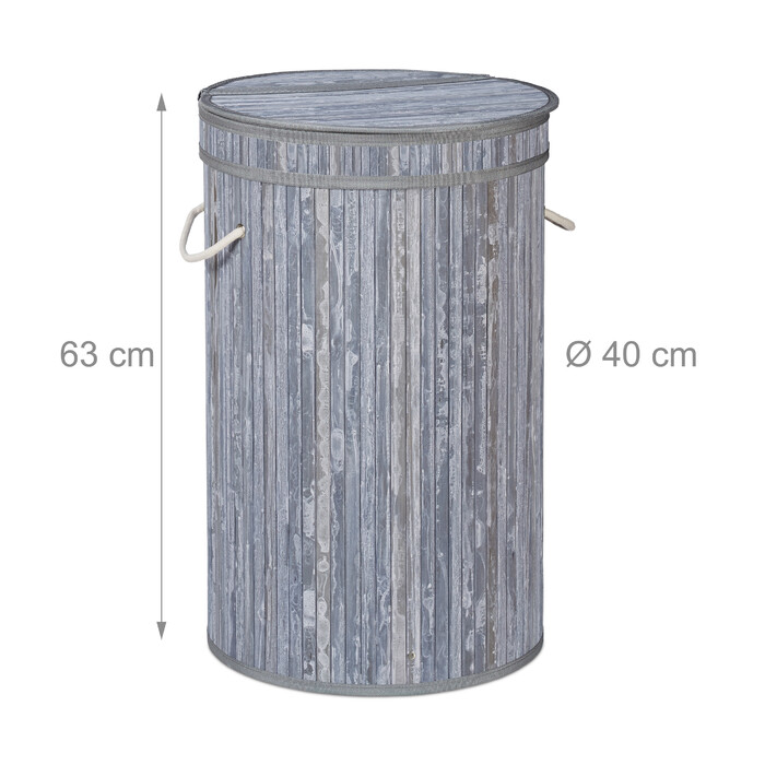 Relaxdays Laundry Basket Bamboo with Folding Lid